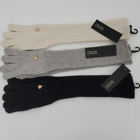 🆕️  Badgley Mischka Shine Long Knit Wool Gloves - Picture 1 of 5